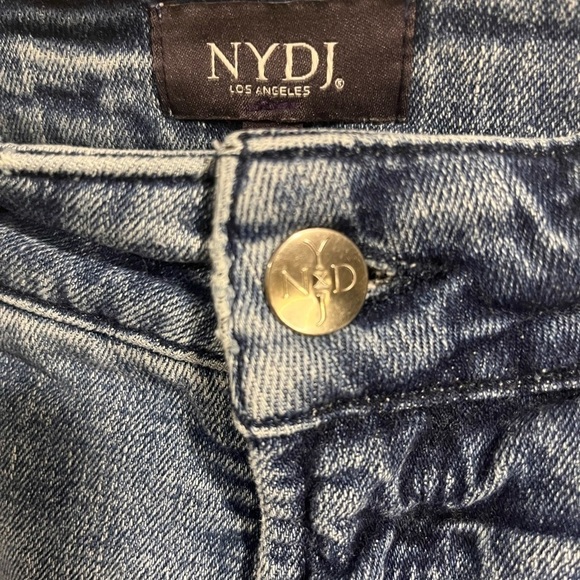 NYDJ Jessica Relaxed Boyfriend Cropped Embroidered Floral Denim Jeans Size 4 - Picture 5 of 12